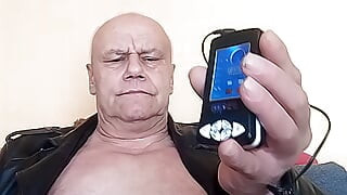 Estim on the nipples and isolation mask
