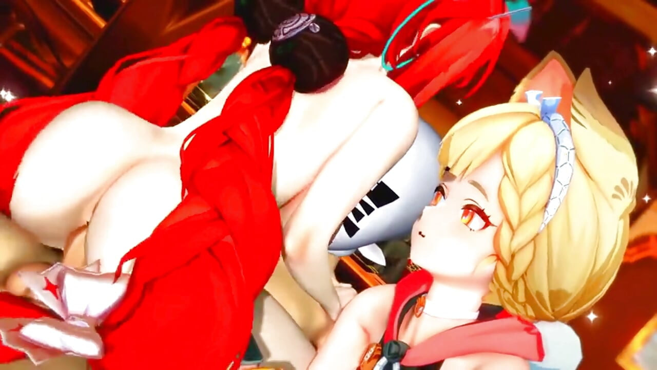 젠리스 존 제로 - FFM Yuzuha와 Alice가 자지를 교환하고 번갈아 가며 타기 - 3D 헨타이 애니메이션