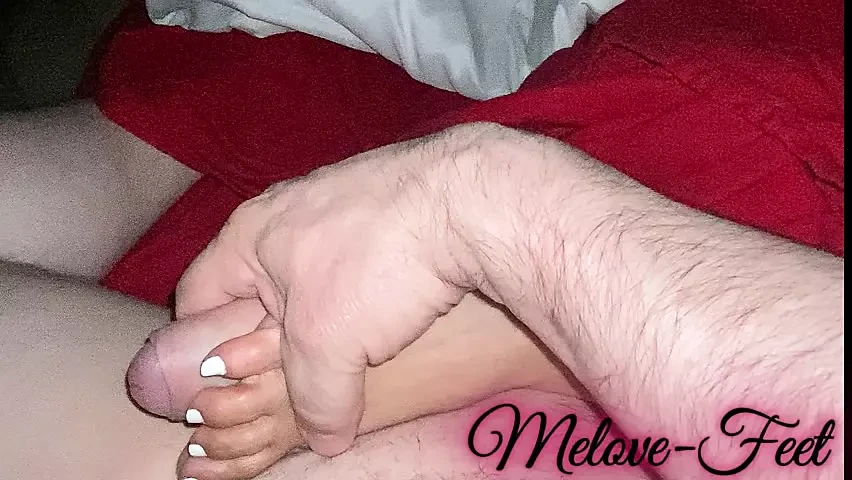 Naelor's Cock Rubbing on Melove's Sexy Long Toes
