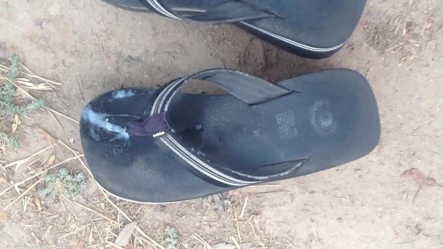 ( vid 3 )wearing cumed sandals