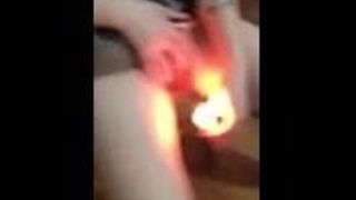Огонь из киски в любительском видео