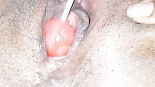 I love to see the comments, passing the lollipop on the wet pussy and fucking the tight ass with dildo, come cum with me