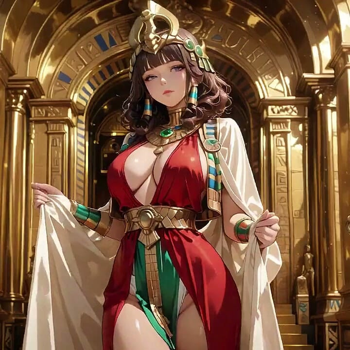 Lazy on the Golden Throne in Red & Gold, a Private Tease From Her High-class Gaze