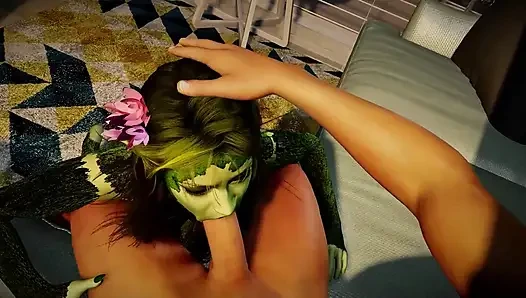Dryad seksi nyepong kontol pov