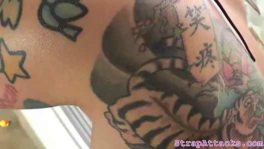 Tattooed dominatrix pegs her black boyfriend
