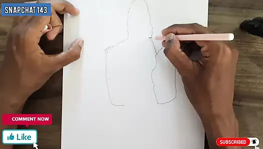 Istri India menjahit pada mesin tetapi dia juga memiliki pemikiran lain.