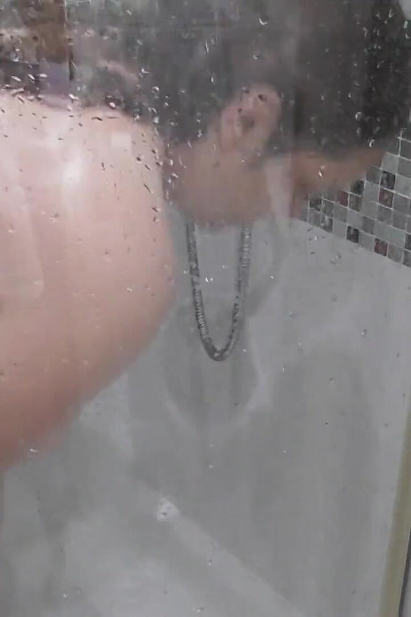 Busty Stepsister in the Shower, Jerking off.
