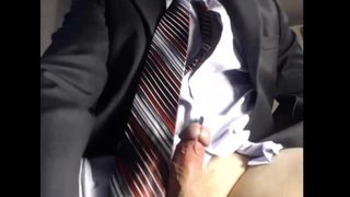 step dad stroking his cock at the office