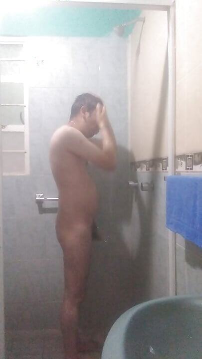Man in the shower