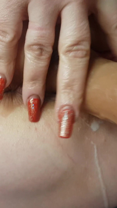 Her tight pussy gets her first squirt orgasm from sex machine | Clip 2