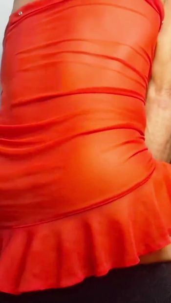 Must-see moment from "Big Cock in Sexy Red Dress - Moaning Loud While Finger Ass and Fucking Tight Fleshlight to Cumshot"