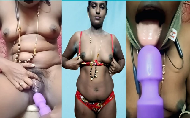 Desi Indian Tamil Hotwife in Pink Saree Vibrates Her Hairy Pussy & Spanks Her Big Black Ass for a American Young Bull