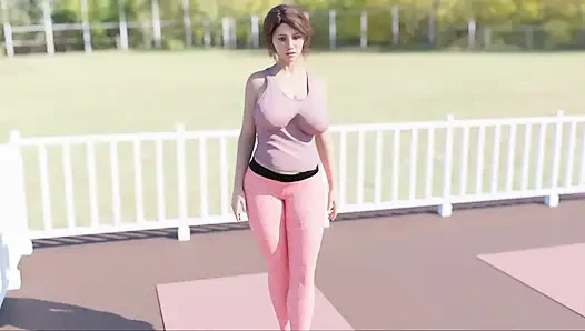 Ibu tiri semok suka menggosok kontol besar di pantatnya yang besar