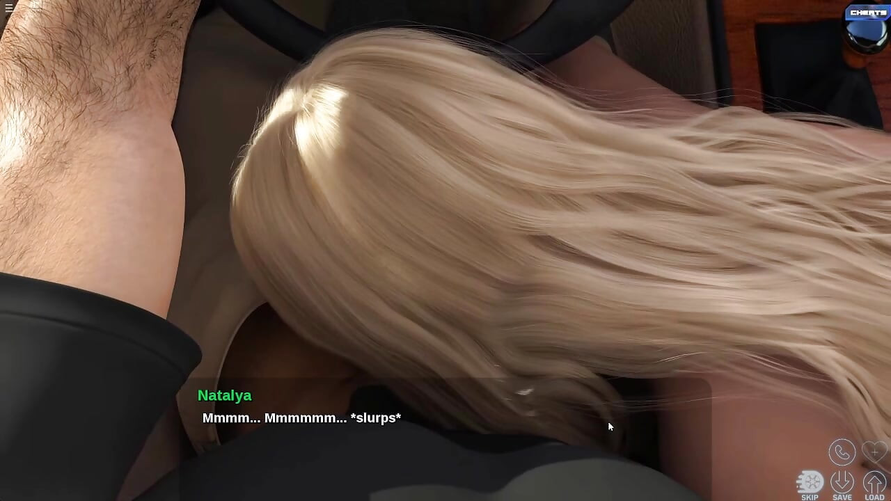 Enteada chupando pau do padrasto enquanto ele dirige