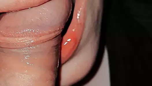 pulsating the penis and injecting sperm into her mouth.  slow blowjob