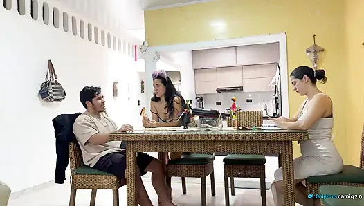 I fuck my girlfriend's daughter 18+ at the table while she doesn't see us!