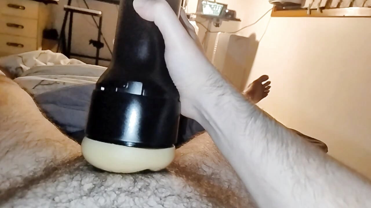 Slow Motion Fleshlight Fucking (hard hairy uncut cock)