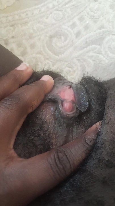 German black fat hairy wet  Pussy with big clit closeups | Clip 2