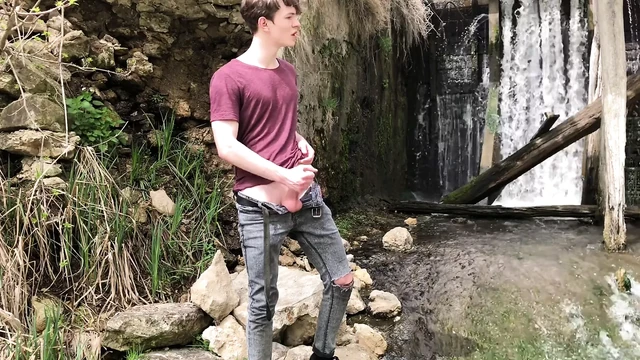 Hot Hunk Jerking his Big Dick (23cm) in Public Place