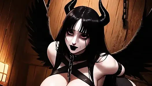 Große natürliche, magische, milchige titten werden von monstern gelutscht