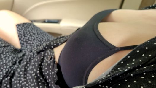 I Let Stranger Play with My Big Boobs in the Car and after Fuck Me