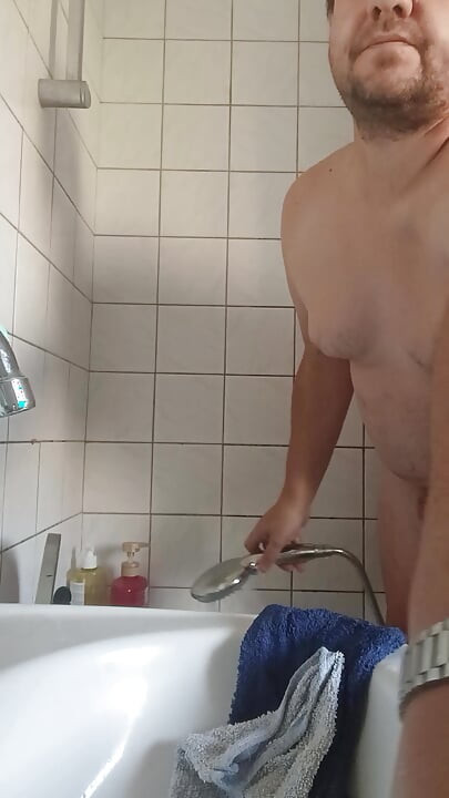 Naked in the shower