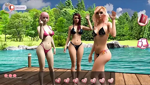 Помогая красотке No4 - Йоханн проснулся, привязанный к дереву и поэтому... Дай ему минет... Белль и Стейси играли друг с другом.