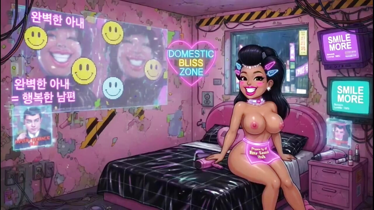 Funny Cartoon Girl Topless, Ai Animation