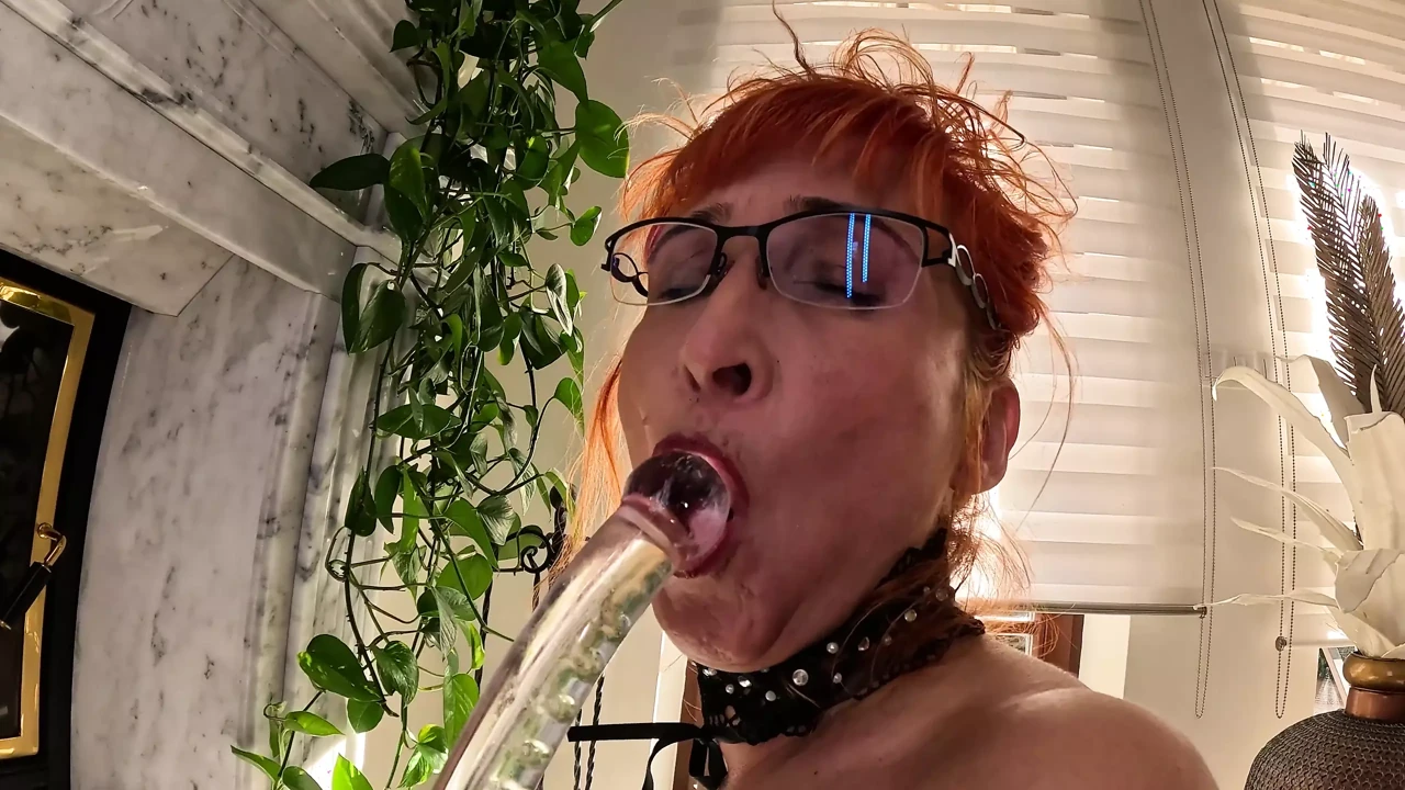 Oiled in Sexy Nylon with My Glass Dildo