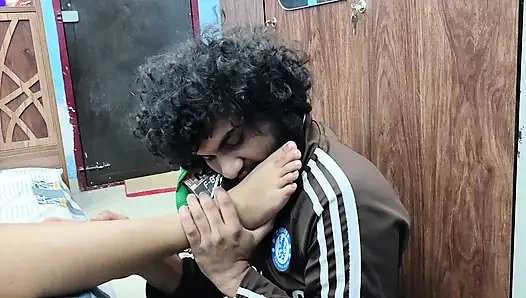 feet lick with ass kiss romance in nighty
