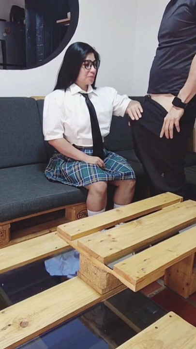 FIRST PART fucking latina with glasses . very innocent but he only swallows everything and lets his glasses be filled with milk | Clip 1