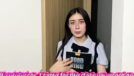 I have sex with my teacher in exchange for my grades and that he teaches me how to fuck