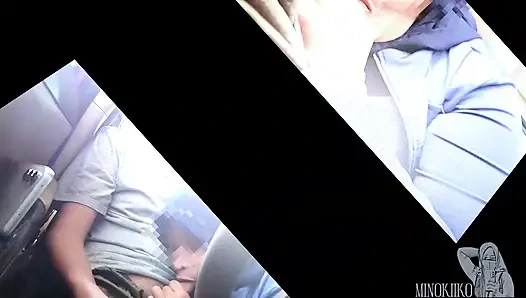 Asiatisches hijab-fitness-mädchen macht blowjob, um sperma zu trinken, um ihre ausdauer im auto zu steigern - Minokiiko