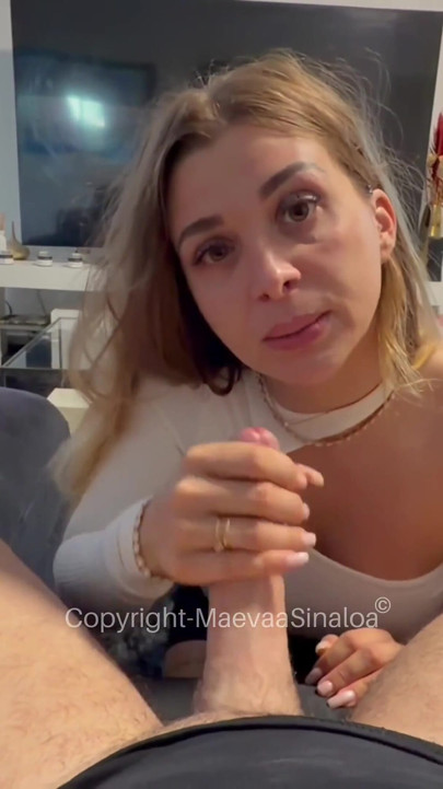 My Cuckold Fucks Me with a Stranger's Cum on My Face