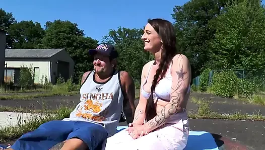 Big boobs fucking in the garden with big cock