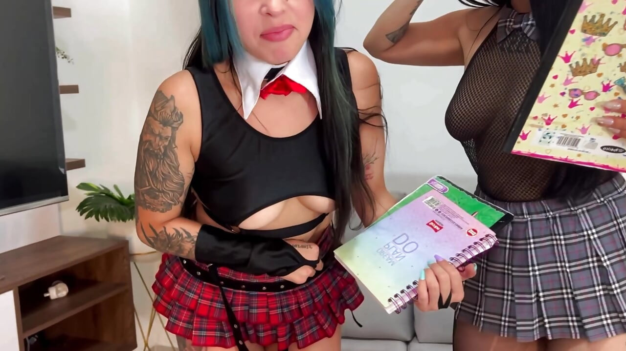I thought we were going to study!! Threesome with classmates at his friend Vergon's house ends in a double breast and a lot of cum
