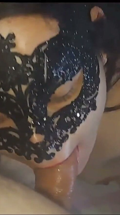 I swallowed all of my husband's dick, I put all of his dick in my throat, until he filled my little mouth with cum | Clip 1