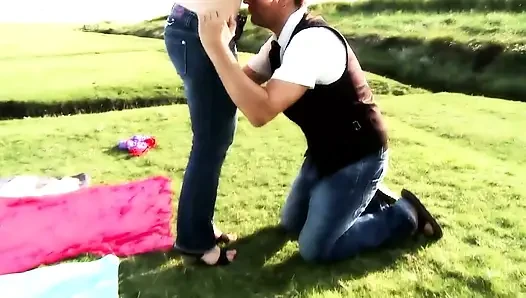 Perverse Wife Gets Her Pussy Breaked on the Beach by Her Husband with a Big Hard Cock