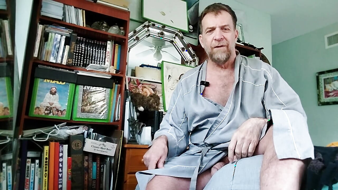 You See Pops Big Floppy Cock and Man Sack in His Robe