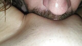 Licking the pussy of my girlfriend. She cums nice.