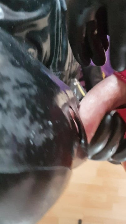 Latex and dick full of spit