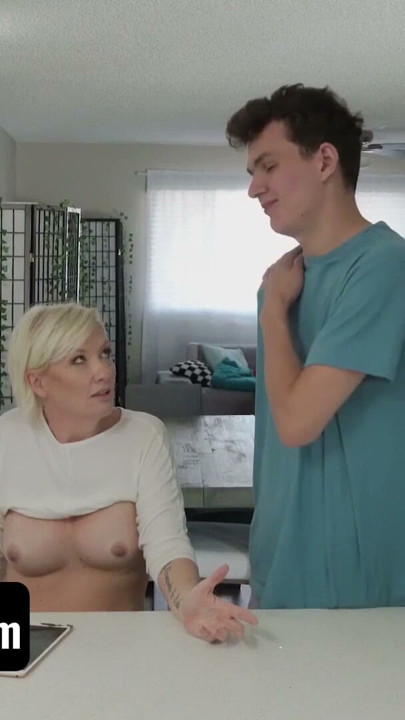 Retired Step-nana Learns About Sensual Massage Therapy By Practicing On Her Hung Step-grandson | Clip 1