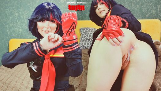 Ryuko Matoi was fucked by Naked Teacher in all holes until anal creampie - Cosplay KLK Spooky Boogie