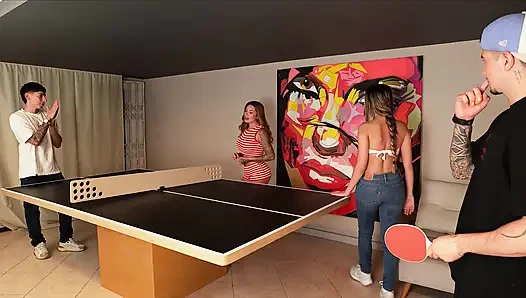 Afternoon of Pin Pong with Sara Blonde Ends with Threesome, While My Boyfriend Is Not There
