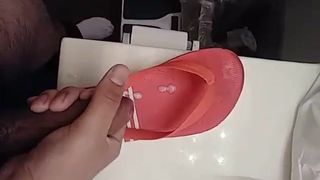 Thick Latina Moms step son Cums in her flip flops again