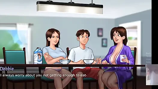 Ibu tiri dan saudara tiri tidak menduga hal ini!! Kakak tiri disetubuhi di meja makan.