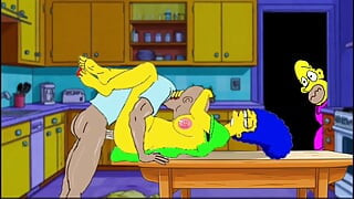 Married Housewife Gets Fucked On The Kitchen Table While Her Husband Stands Quietly Behind The Door And Watches
