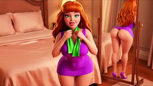 Daphne blake sinnliches nacktes Schlafzimmer neckt mit langsamen provokativen Bewegungen und direktem Blickkontakt zu dir in gemütlichen warmen lichten