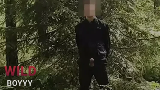 Army porn video – Security Guard masturbate in woods
