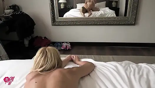 Horny Blonde Slut Fucked Naked in Front of the Mirror!